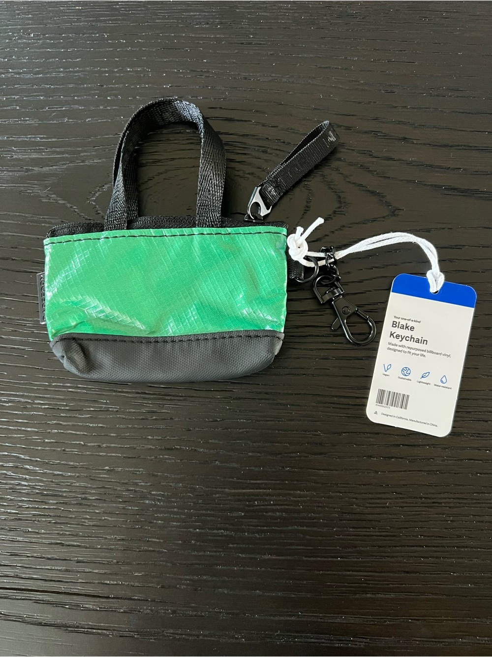 NWT Eco-Friendly Mini Tote Keychain - Green by Rareform - Picture 2 of 5